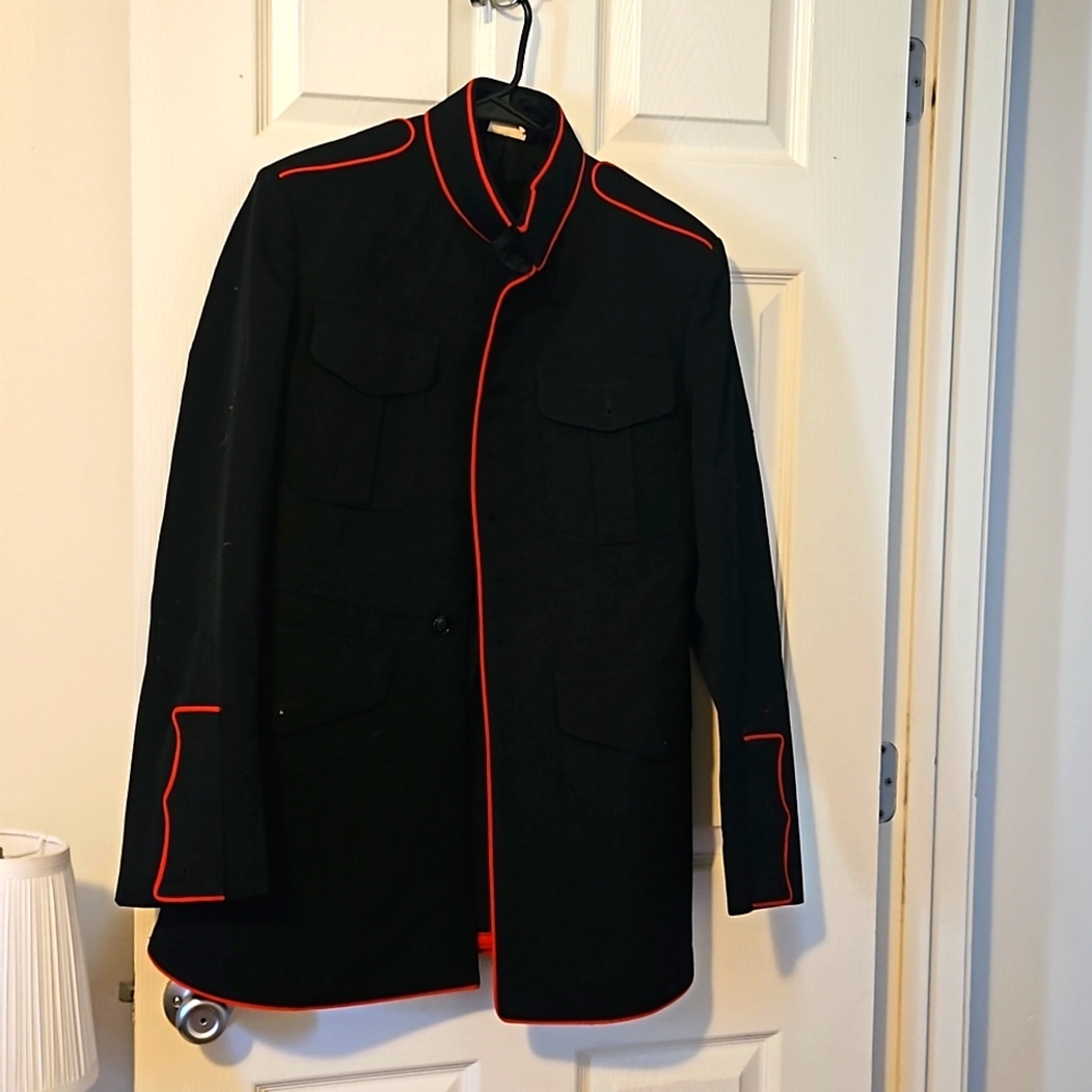 Marine dress coat. Looks black but technically Navy Blue